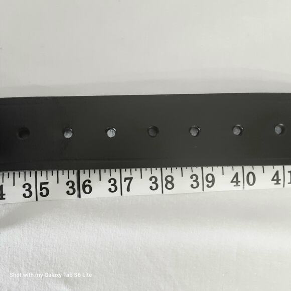 Perfect Fit Black Leather Belt 38 Waist Wide Width - Picture 11 of 12